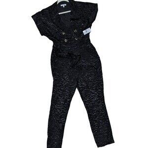 Good American Black Crinkle Jumpsuit